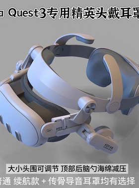 适用于Quest3眼镜精英头戴可调节舒适透气固定头部减压头带VR配件
