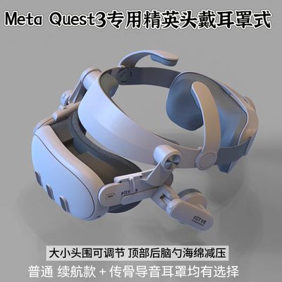 适用于Quest3眼镜精英头戴可调节舒适透气固定头部减压头带VR配件