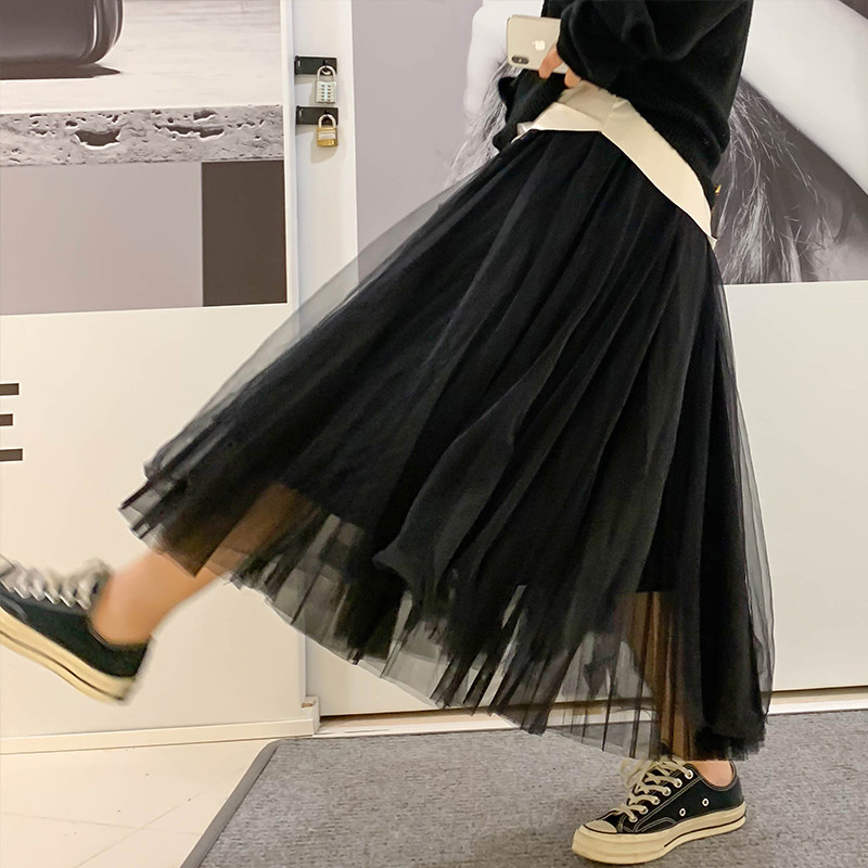 NAZ The child 2019 new pattern Large Jacobs skirt Versatile Fat sister Lace longuette Korean Edition Fairy skirtin the Women's clothing/Boutique , Skirts  category - from Buy2taobao.com to provide professional Taobao agent buy service