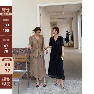 优雅风肌理面料胖mm气质休闲防晒套装 夏季 清仓 女 NAZ那子大码