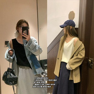 气质针织背心胖mm无袖 NAZ那子大码 圆领短款 夏装 纯色内搭女 新款