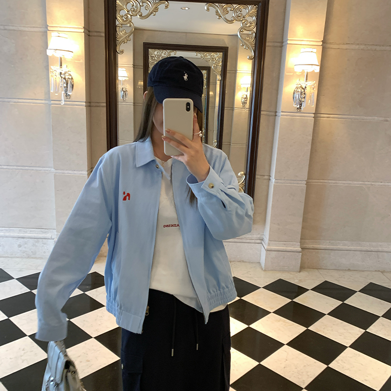 NAZ那子大码秋季新款休闲百搭翻领胖mm高级感气质显瘦夹克外套