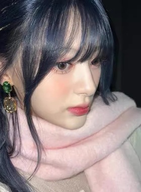 女STAYC尹势银氛围感复古几何撞色大宝石耳钉耳环耳夹无耳洞女