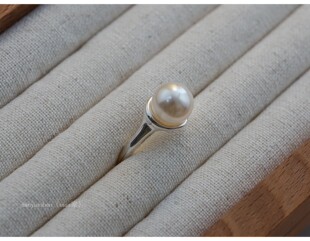 吴主任韩系ins同款复古珍珠戒指简约女小众设计感