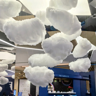 棉花云朵t台路引装饰婚庆道具吊饰商场橱窗网红仿真立体白云挂饰
