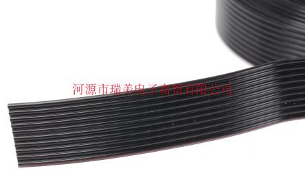 3M排线无屏蔽10路1.27MM节距28AWG黑色5M长3319-10 5MTR