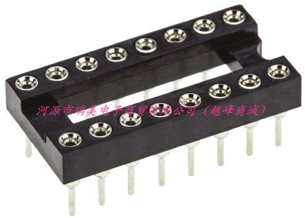 Winslow车削引脚16路2.54mm节距通孔开放式框架DIL插座W30516TTRC