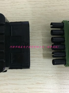 Delphi德尔福Weather-Pack汽车连接器6路黑色母座12015799