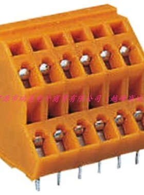 Wago万可736通孔5.08MM节距2行12路橙色电路板接线端子块736-306