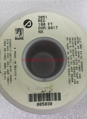 Alpha阿尔法恶劣环境导线22AWG红色PVC绝缘30m长铜导体3051 RD005