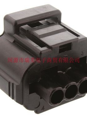 TE泰科电子SSC汽车连接器4路电缆安装黑色公外壳184046-1