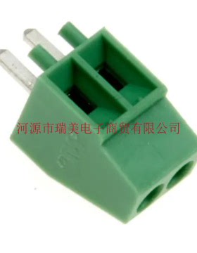 瑞美电子PCB接线端子排2.54MM节距2路绿色通孔螺钉端接790-1098