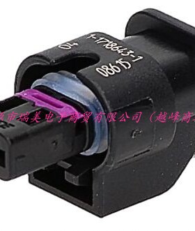 TE泰科电子MCON1.2连接器2路直插式安装黑色母外壳1-1718643-1