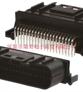 JAE汽车连接器2行40路通孔黑色公管座MX23A40NF1