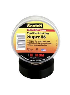 3M乙烯基电气胶带0.21MM19MM20米909-4521黑色Super 88 19mmx20m