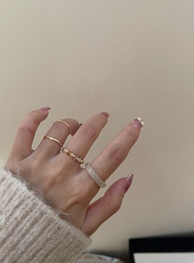 一眼就爱上的森系韩国ins叠指环