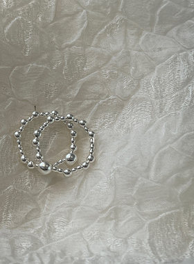 百搭小银珠小众设计感铜戒指