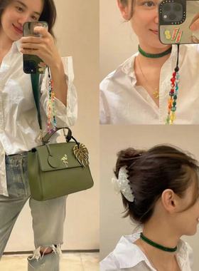 新中式复古菠菜绿项链