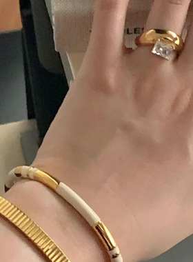 法国小众设计叠戴撞色手环