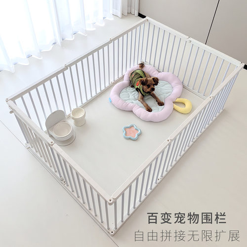 萌小宝白色宠物围栏狗狗笼子兔笼隔离门护栏中小型犬室内栅栏家用