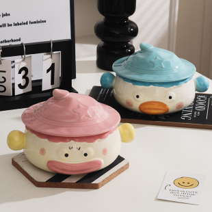 陶瓷泡面碗带盖宿舍用学生方便面神器饭盒大容量可微波炉加热专用