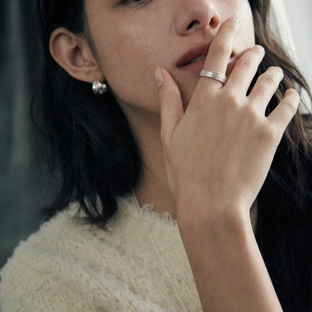 verte韩国小众925银个性装饰戒指