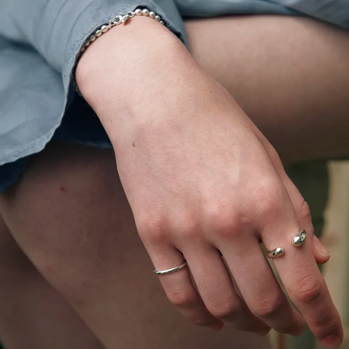 韩国verte宽版开口925银戒指