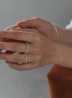 韩国代购ins小众新款verte多线条戒指925银小红书博主angkm推荐