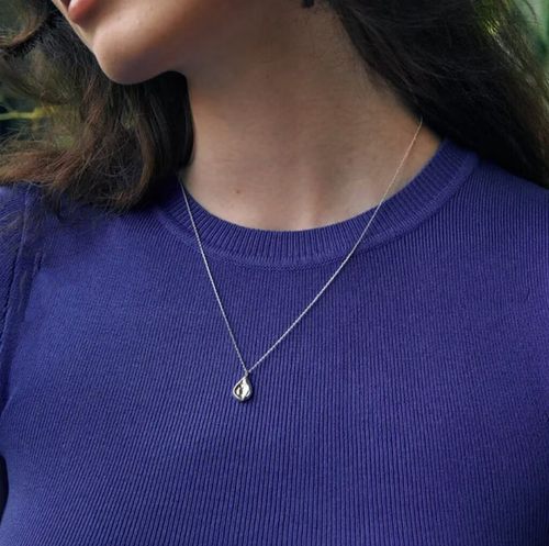 韩国verte简约款925银吊坠项链