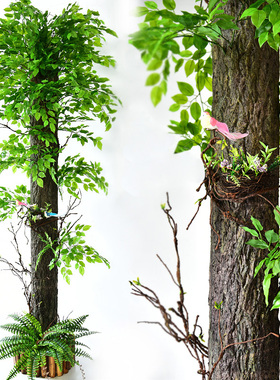 仿真假树皮管道装饰排水管包柱子消防下水管遮挡美化室内阳台造景