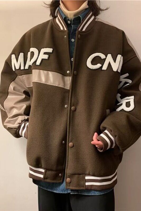 V1449-P63情侣装pu皮棒球服外套男士潮牌秋冬季新款美式高街夹克,男装夹克,星座1608
