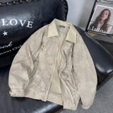 SSQ686-P73新款美式高街复古外套潮牌宽松翻领灯芯绒夹克，男装夹克，星座1608