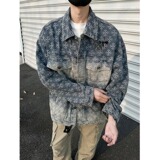 JX3566-P90春季新款重工十字架牛仔外套复古设计宽松百搭上衣，男装夹克，星座1608