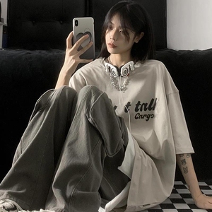 B2191-P43 夏季新款潮牌纯短袖T恤印花发泡字母高街上衣T恤男女图片