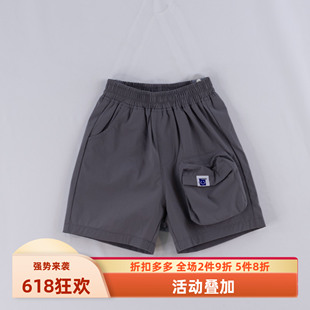 杰米熊品牌童装90-130男童运动针织百搭棉弹力速干马裤五分短裤