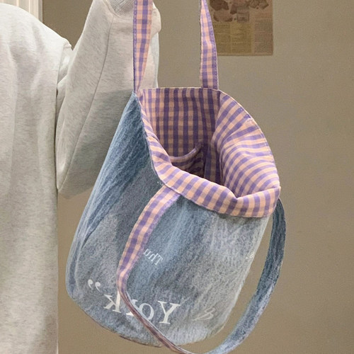 OULAILI牛仔布印花托特包