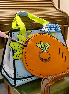 原创小众设计可爱萝卜包包托特包大容量便携可爱羽毛球网球拍包