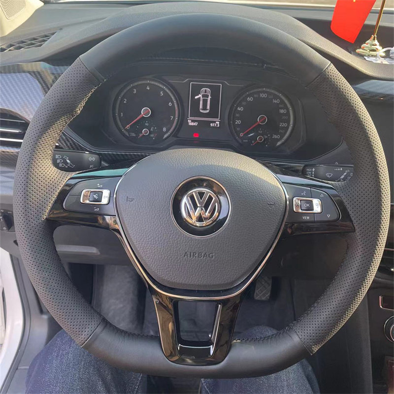 大众宝来凌度朗逸plus途观X途昂探岳高尔夫7速腾专用手缝方向盘套