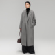 CHIIYEAR池也 極简灰色廓形中长款 双面呢羊绒羊毛大衣女呢子外套