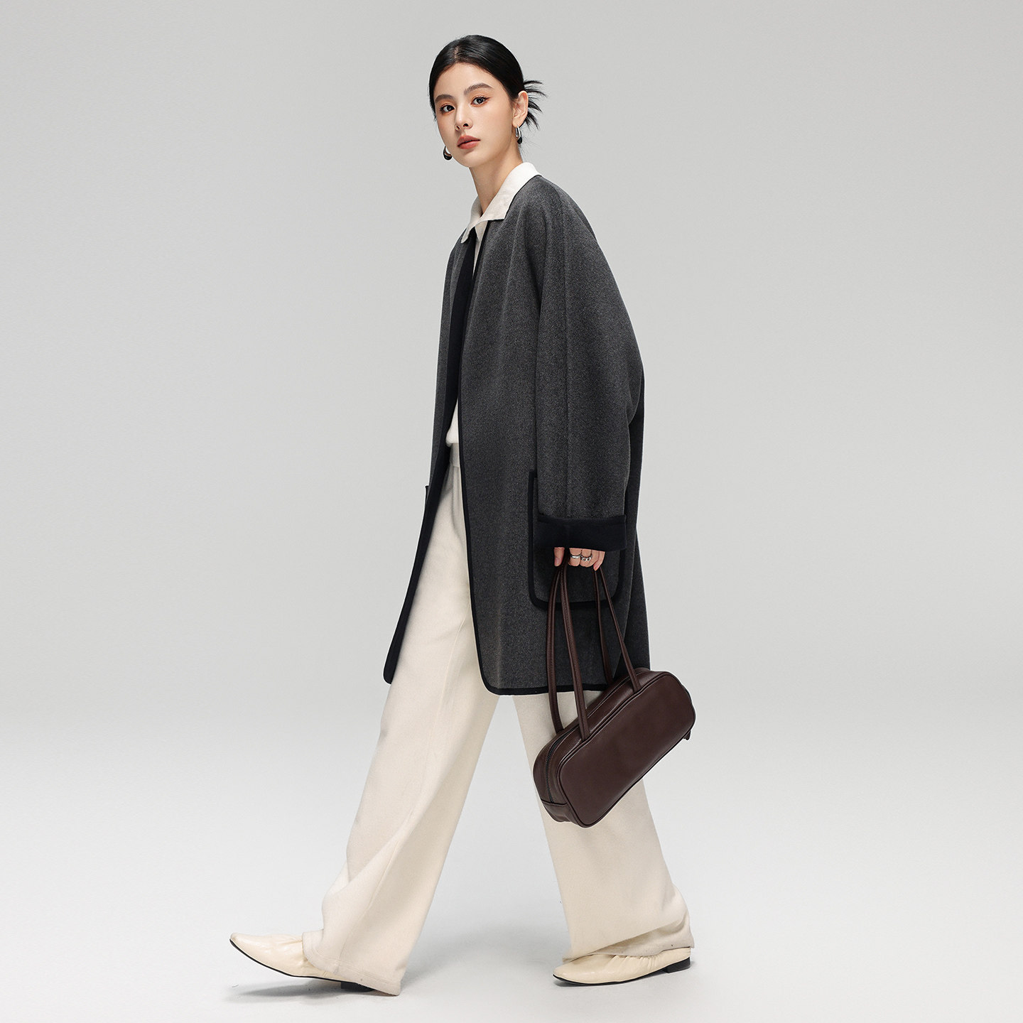 CHIIYEAR池也 20山羊绒大衣女中长款双面穿25冬新羊毛呢外套显瘦