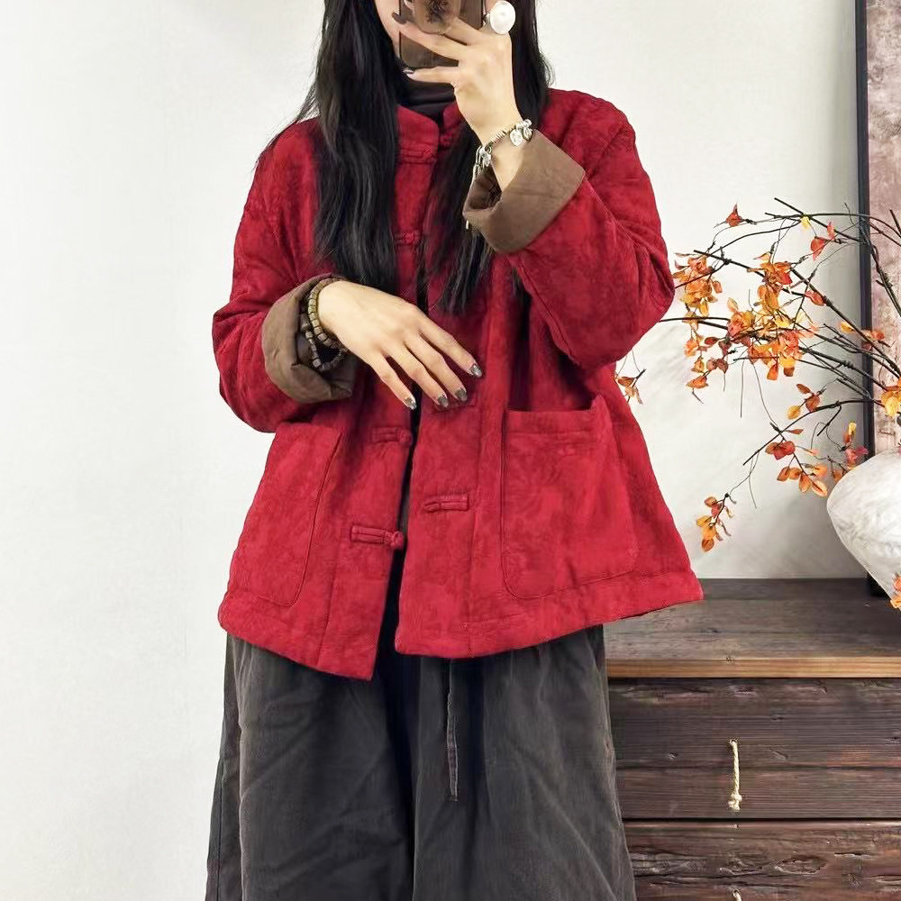国风新中式冬季女装真棉花手工盘扣亚麻提花夹棉加厚棉衣棉袄棉服,女装/女士精品,棉衣/棉服,淘宝优惠券,粉丝福利购,淘宝优惠卷