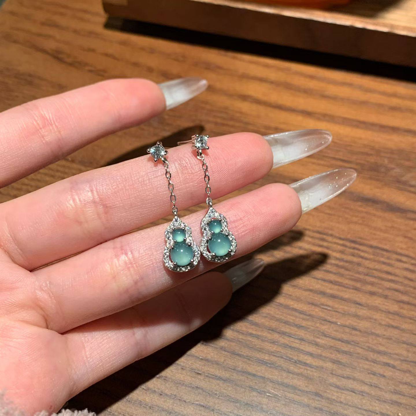 「月华凝翠」天然A货翡翠葫芦耳钉S925纯银女款轻奢小众高级送礼,饰品/流行首饰/时尚饰品新,银饰耳饰,淘宝优惠券,粉丝福利购,淘宝优惠卷