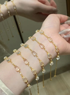 纯白梦境！天然水沫玉葫芦手链