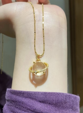 幻梦星球！天然水沫玉吊坠项链