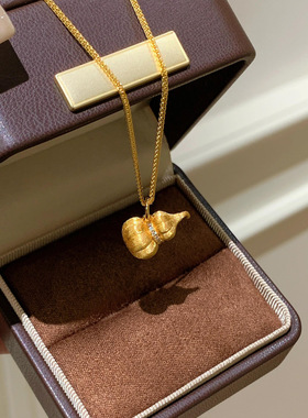 「拉丝南瓜葫芦」新中式拉丝葫芦项链女款轻奢s925银小众送礼闺蜜