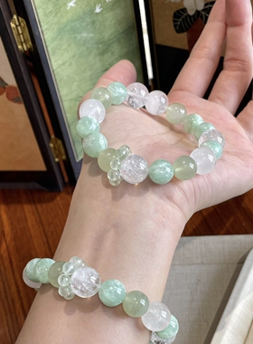 「春日精灵」天然翠绿祖母晶手串女款水晶手串送女友闺蜜生日礼物