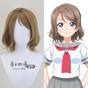 帝王动漫 love live 渡边曜 cos假发定制 cosplay造型 成品 短发