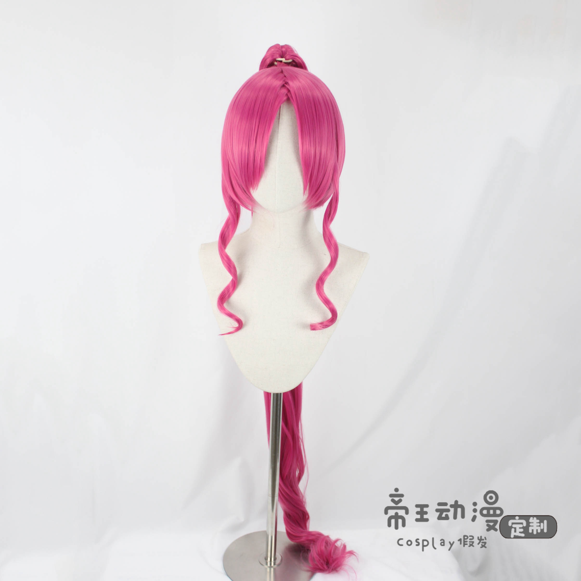 帝王Cosplay假发heartcatch光之美少女cos花咲蕾分体玫红色定做