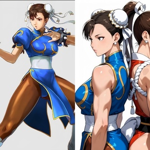 帝王动漫 街头霸王 春丽cos假发定制 cosplay造型 成品 来图定制