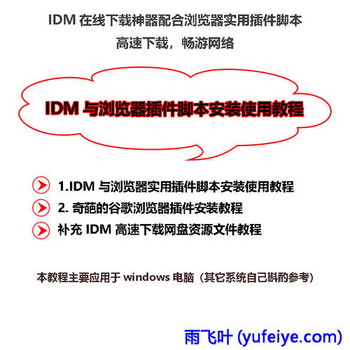 IDM与浏览器插件脚本安装使用教程 在线高速下载资源文件畅游网络